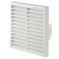 Manrose 1172W 160 x 160mm Fixed Louvre Grille White for 125mm/5 Inch Spigot, Square White Louvre Vent