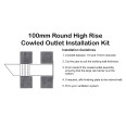 100mm / 4 inch Round High Rise Cowled Outlet Installation Kit