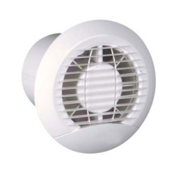 100mm Timer Bathroom and Kitchen Circular Fan in White / Chrome with Backdraft Shutter Manrose HAYLO100T