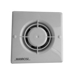 Manrose XF100LV 100mm SELV 12V Low Voltage Bathroom Extractor Fan for Wall or Ceiling Mounting IP44 rated 10W 85m3/hr, 23l/s