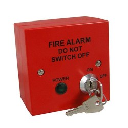 Fire Alarm Mains Isolator Key Switch, BS5839 Compliant Red Fire Alarm Panel