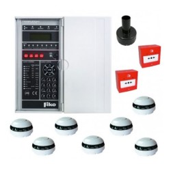 Fike TwinflexPro 604-0004 4 Zone Panel Kit with 7 ASD Sounder Detectors, 2 Call Points, 4-Zone Panel, 1 tool