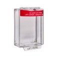 Surface Mounted Call Point Stopper IP56 in Clear Polycarbonate and Red Shell, Standard Universal Stopper