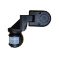 2000W Black Wall-mounted PIR with 270 degrees x 10m Detection Area with Time and Lux Adjustment