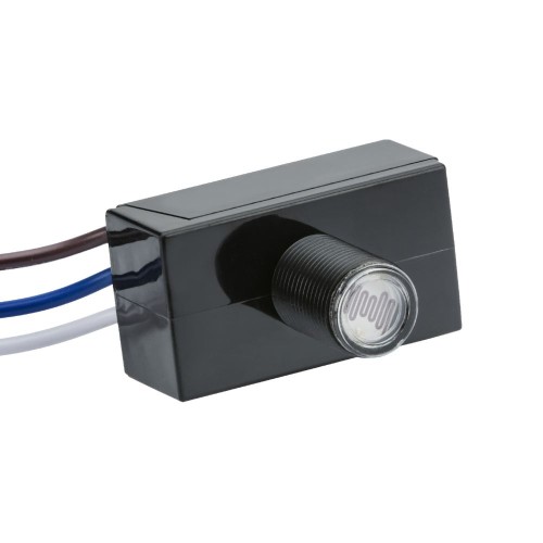 IP65 5A 230V Black Photocell Switch Dusk-to-Dawn Sensor max. 300W LED with Time Delay