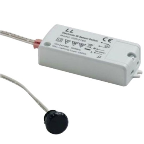 Mini Infrared ON/OFF IR Sensor Switch 1A 13mm Cutout 5-10cm range 250W max. switching with 2m cable