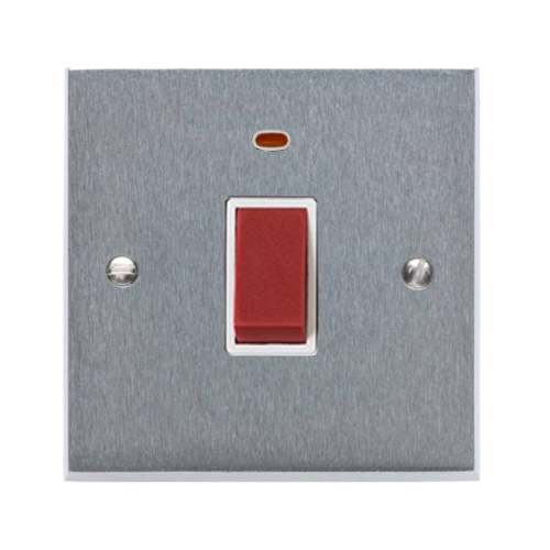 45A Cooker Switch (single plate) Red Rocker