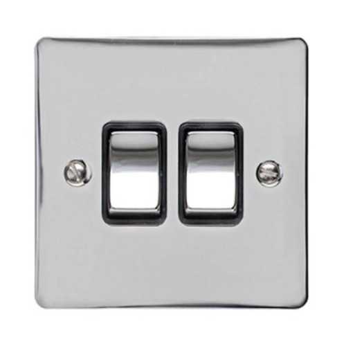 2 Gang 2 Way 10A Twin Rocker Switch