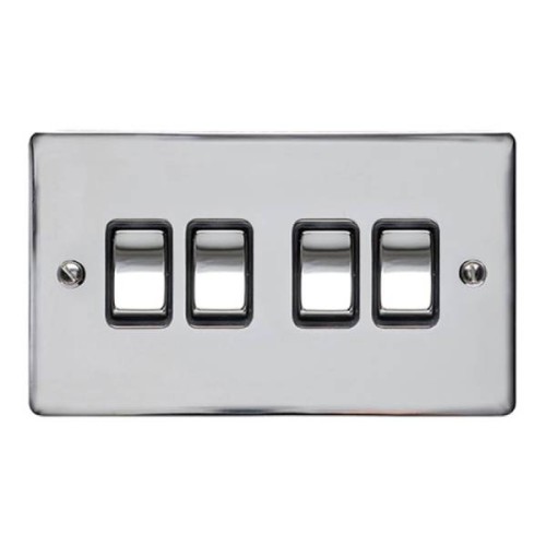 4 Gang 2 Way 10A Rocker Switch