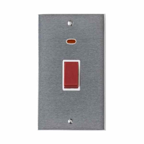 45A Cooker Switch with Neon (Twin Plate)