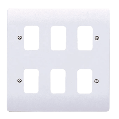 DETA G3308 Gridswitch Slimline white 3x2G 12 Module Grid Face Plate 