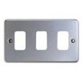 MK K3493ALM 3 Module Front Plate For Metal Clad (3G Double Grid Cover Plate)