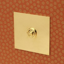 1 Gang Momentary Switch Unlacquered Brass Plate and Button, Single Button Dimmer Controller