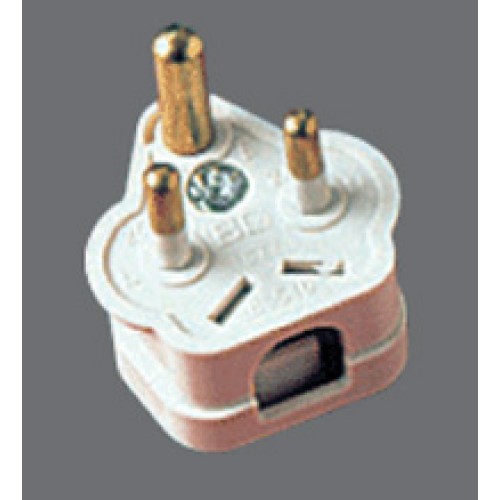 Round 3 pin plug, 2A, White