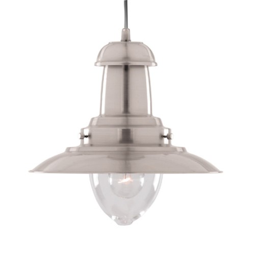 Fisherman Pendant, 1 Light Fisherman Style Suspended Lantern with Clear Enclosed Bell Shade