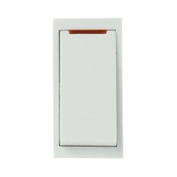 1 Gang 20A Double Pole Switch with Neon in White (DP euro module switch)