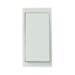 1 Gang 10A Intermediate Euro Module Switch in White (single switch module)