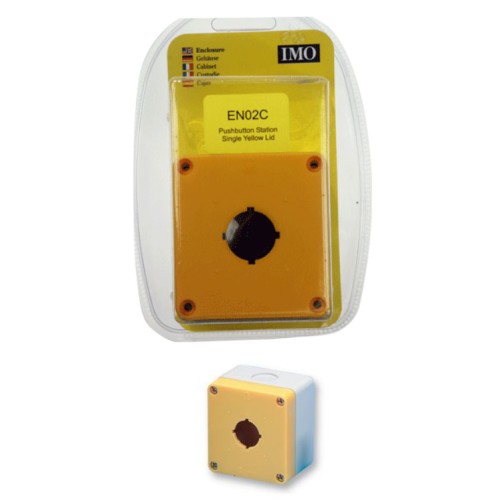 Single button enclosure with yellow cover