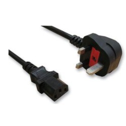 IEC cable UK to IEC, UK to IEC lead cable in black