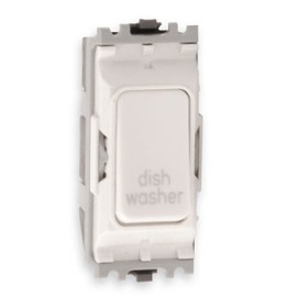 MK K4896DWWHI Grid 20A Double Pole Switch Marked 'Dish Washer' in White