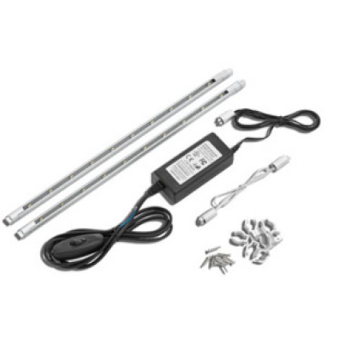 LED Striplight Starter Kit with White LEDs(3000K), silver LED starter kit