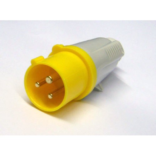 IP44 Protected Standard Yellow Male Plug - 2P+E 32A 110 V 4H