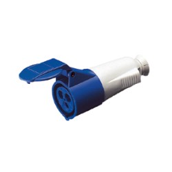 Protected Standard Blue Female Connector - 2P+E 16A 230V 6H