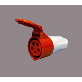 Protected Standard Red Male Plug - 2P+E 16A 400V 9H