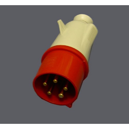 IP44 Protected Standard Red Male Plug - 3P+N+E 32A 400V 6H