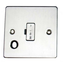 1 Gang 13A Unswitched Spur with Flex Outlet Brushed Steel Flat Plate BG Nexus