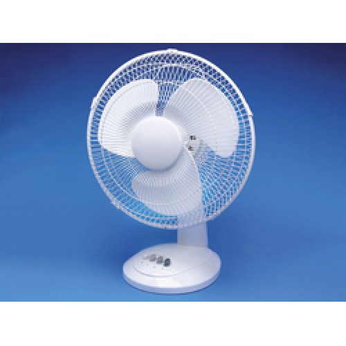 Air 9 inch Oscillating Desk & Wall 3 Speed Fan in white
