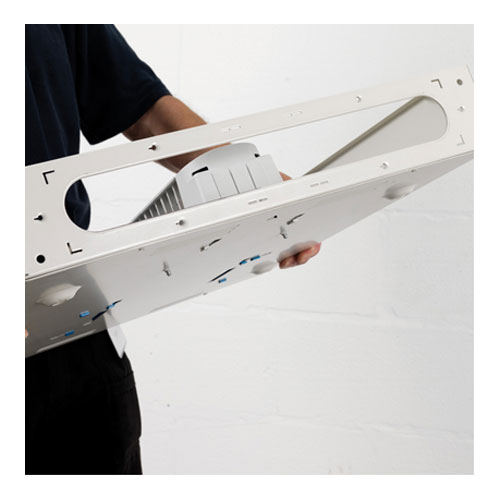 Hager Invicta 3 Type B Distribution Boards - The Trunking Entry; The unique trunking entry obround system, top and bottom, enables a quick fitting to trunking and without the extra cost in time and materials.