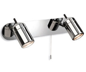 Atlantic 9060CH Two Bar Wall Light for Bathroom, switched twin bathroom wall spotlights in chrome