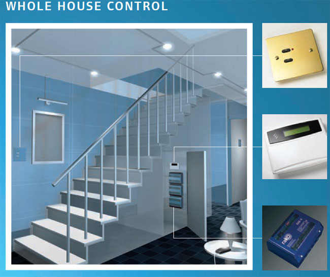 Rako Wireless Lighting Controls - Whole House Control scheme - a simple suggestion of installing the Rako Lighting Controls at home - whole house lighting control scheme. The description and functions of the devices are described below.