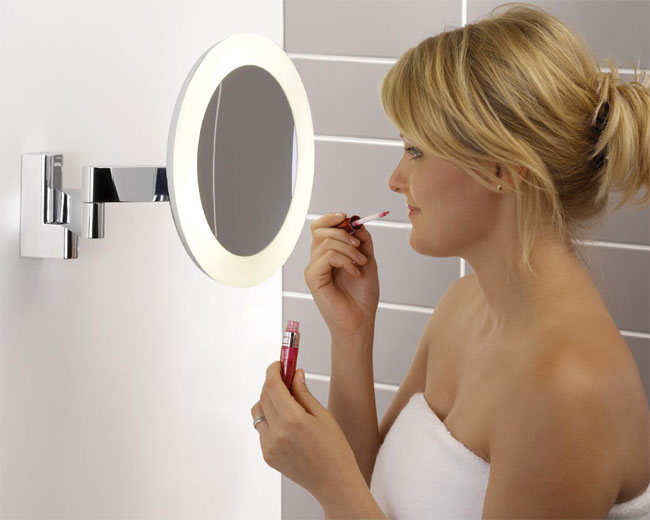 Task Lighting in the Bathroom: the Magnifying mirror AX0815 Niimi Round / Square