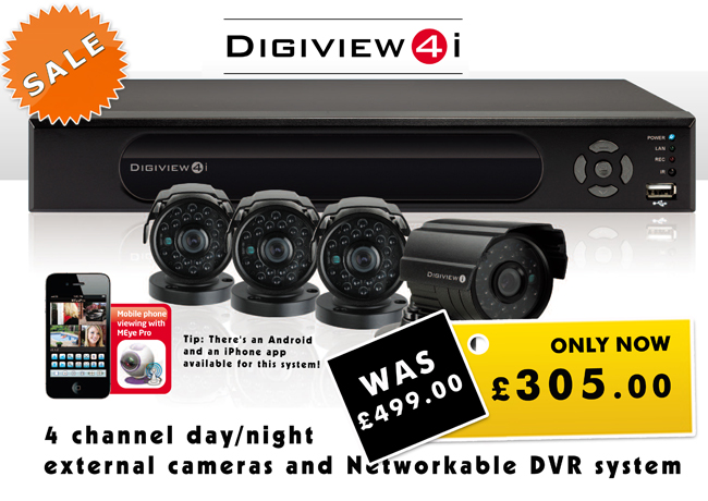 monitor the CCTV camera system on your iPhone or Android phone with Digiview4i!