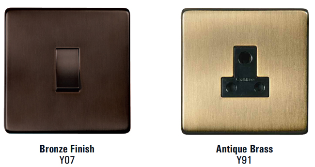 Also, most people prefer the Polished Chrome or the Satin Chrome finish as the main finish for all the wiring devices in the house. Still, there are some people who love the Bronze finish or the Antique Brass finish - which give a more traditional style, old-looking aspect to the devices. Still, this range of accessories features slim elegant styling and concealed fixings.