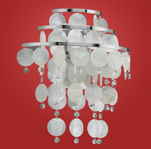 decorate your living room with Chipsy Lamps in Chrome with Mother of Pearl chips - Wall Lamp