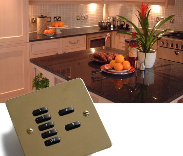 Rako Dimming Controls in the Kitchen - Even in the kitchen you can control the lighting system with Rako Controls - switch or dim the lights in the kitchen.