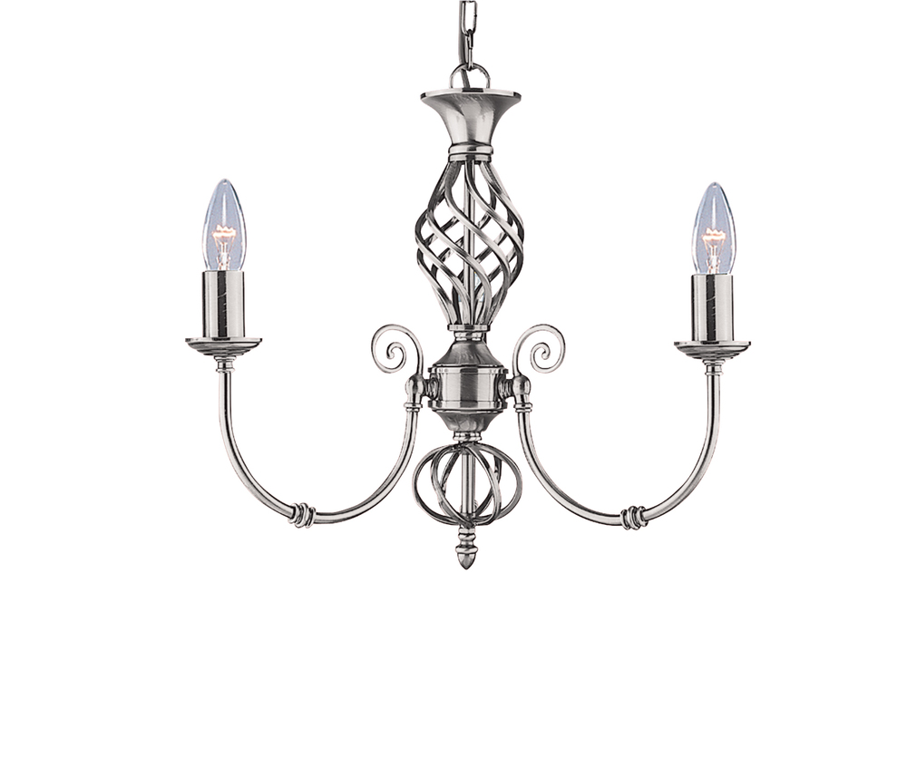 Zanzibar 3-Light Chandelier (Satin Silver)