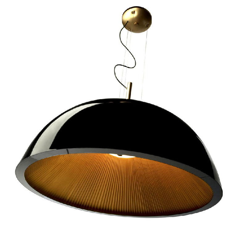 Black-Gold Umbrella Pendant Light
