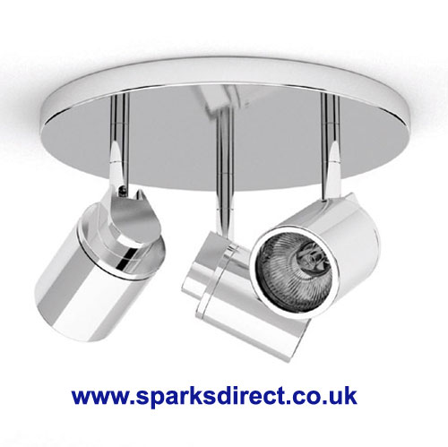 Como 6107 Ceiling Light 3 Spotlights - This fitting comes with three spotlights on a round polished chrome base, ideal both for bathroom and for anywhere at home. Best selling ceiling spots from Astro Lighting.