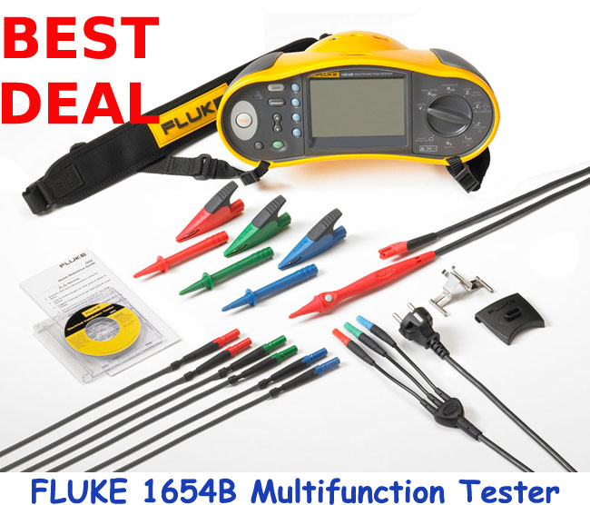 A Multifunction Installation Tester - The Fluke 1654B multifunction installation tester builds upon the earlier 1650 series, being redesigned to meet the electrician's needs for more productive test tools. Some of its capabilities are: test smooth DC sensitive RCDs (type B), fast high current loop test, and Loop & Line Resistance-mO resolutions. 