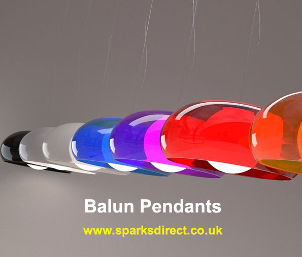 You can always pop into our showroom to get more exact advice on this matter, but if you would allow us to suggest you one range of pendants that people prefer, it would be the Balun pendants. In the picture: a wide range of finishes and colors for the Balun Pendants, available at Sparks
