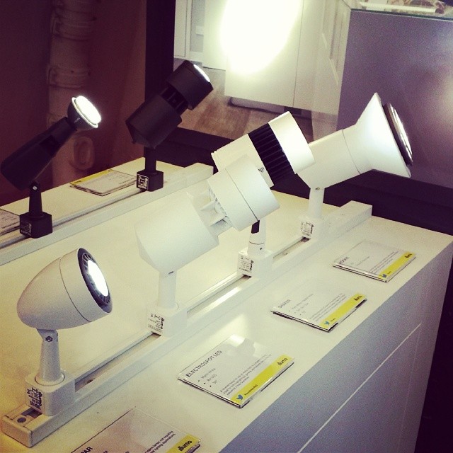 Illuma Lighting at #LuxLive2013 - new LED spotlights for track systems, including some awesome remote-controlled track spotlights for commercial lighting! 