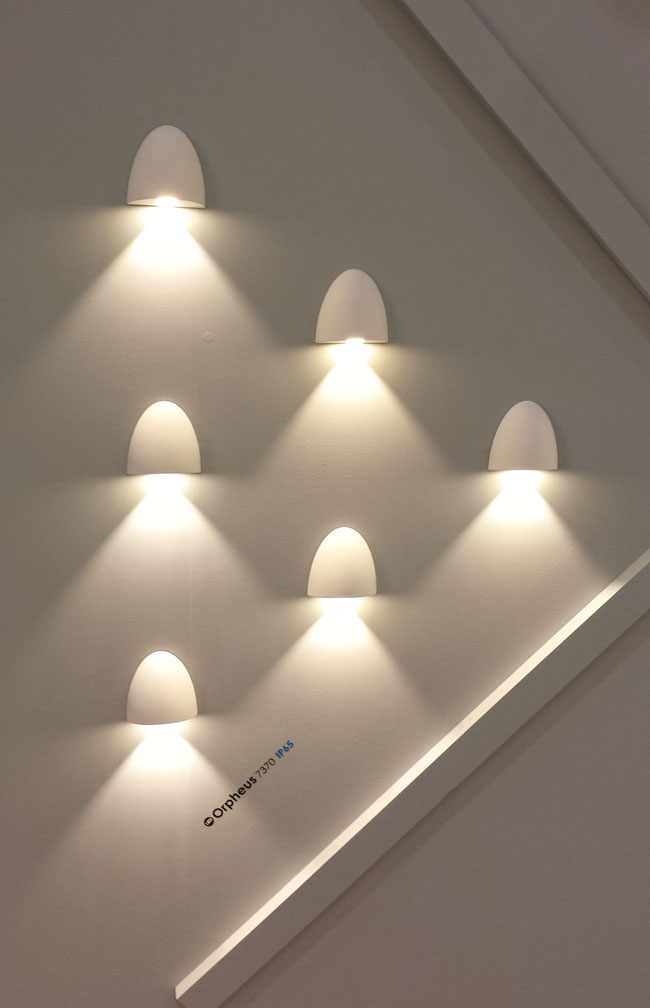 Astro Lighting - great wall lights in a lovely wall arrangement