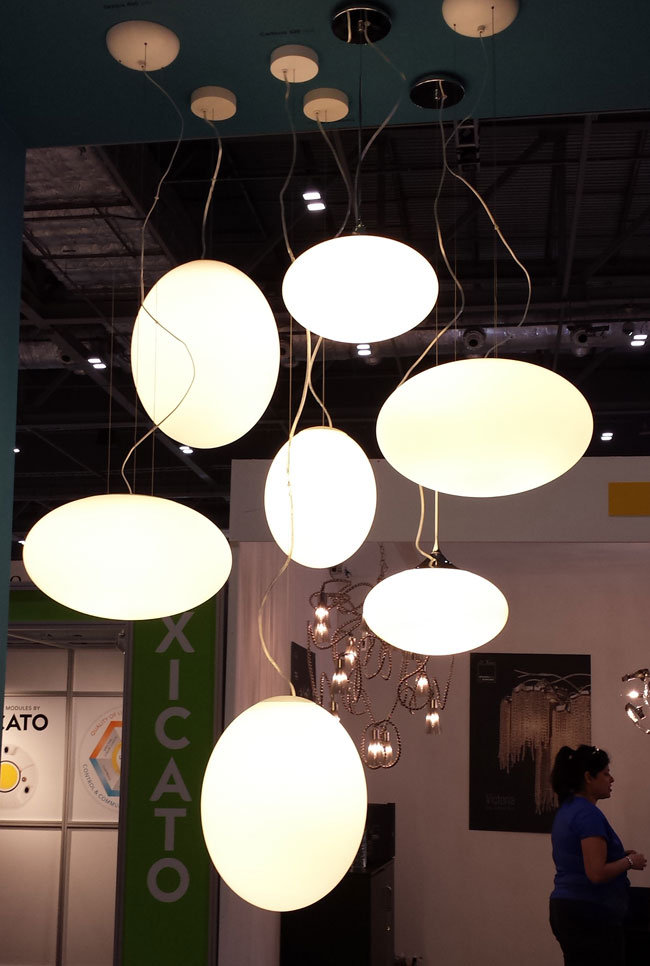 Astro Lighting - a great combination of pendant lights, oval-shaped globe pendants