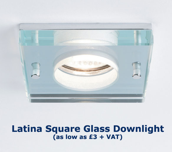 Latina Square Glass Ceiling Light - it can take LED Lamps