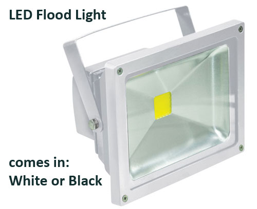 Outdoor LED flood light in White or Black