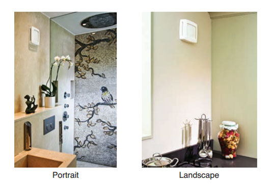 The Airflow Loovent ECO fans can be installed in Portrait or Landscape in the Bathroom or Toilet